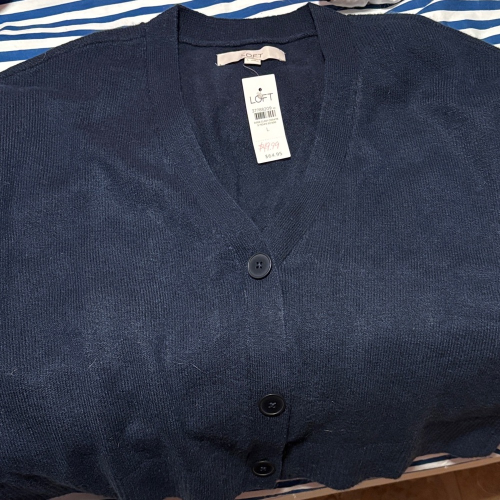 LOFT Women's Deep Blue Cardigan